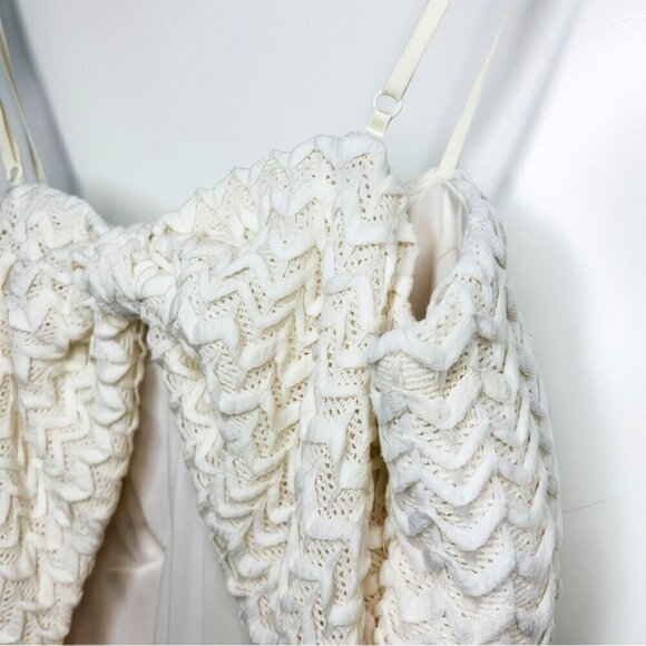 Pink Floral Maxi Dress White Crochet Bustier Partially Open Back Speghetti Strap - Picture 9 of 10